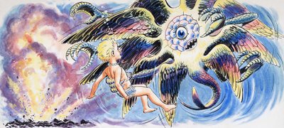 神话怪物》，插图选自查尔斯-金斯利的《水宝宝 作者 菲利普·门多萨