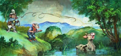 城里的老鼠和乡下的老鼠（纸上水粉画） 作者 菲利普·门多萨
