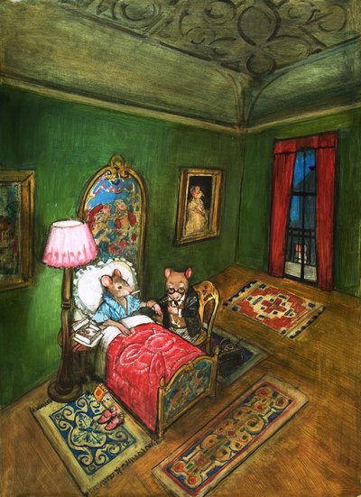 城里的老鼠和乡下的老鼠（纸上水粉画） 作者 菲利普·门多萨