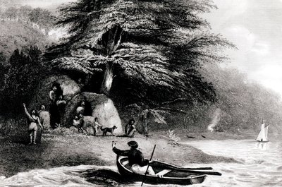 Fuegian Wigwams在Hope Harbourin the Magdalen Channel，由S. Bull雕刻，1838年 作者 菲利普·帕克·金
