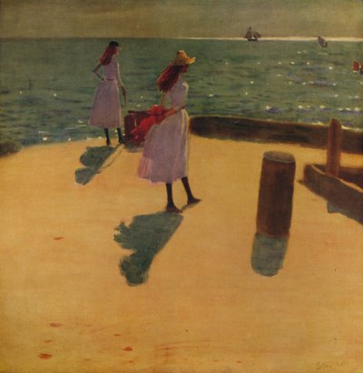 在Walberswick码头，c1887，c1915 作者 菲利普·威尔逊·斯蒂尔