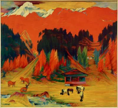 与母牛和绵羊的秋天图片，（与母牛和绵羊的秋天风景） 作者 菲利普·鲍克内希特