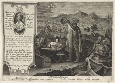 阿梅里戈·维斯普奇（Amerigo Vespucci）带着星状星盘找到了美国南十字星座，1591年 作者 菲利普·加勒