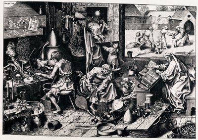 炼金术士，1558年 作者 菲利普·加勒