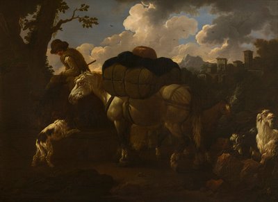 农民场景，约 1677-1706 年（布面油画） 作者 菲利普·彼得（Philipp Peter）叫罗莎·达蒂沃利·罗斯