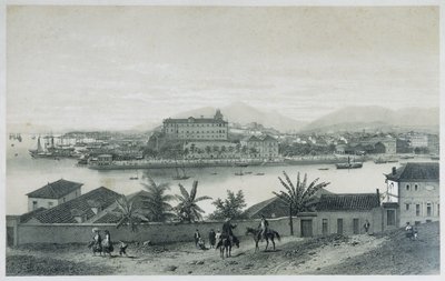 里约热内卢的九张全景照片：Da Ilha das Cobras，1862年 作者 菲利普·贝诺斯特