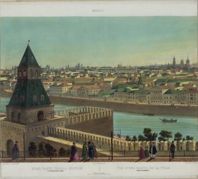 Zamoskvorechye从克里姆林宫墙上的视图，从莫斯科的全景分为10部分，大约1848年 作者 菲利普·贝诺斯特