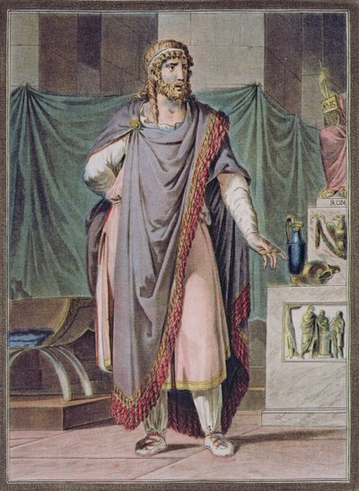 Antiochus，Jean Racine的“Berenice”服装，来自“所有国家的服装和剧院研究”第二卷，由Pierre Michel Alix（1762-1817）镌刻1802 作者 菲利普·奇瑞