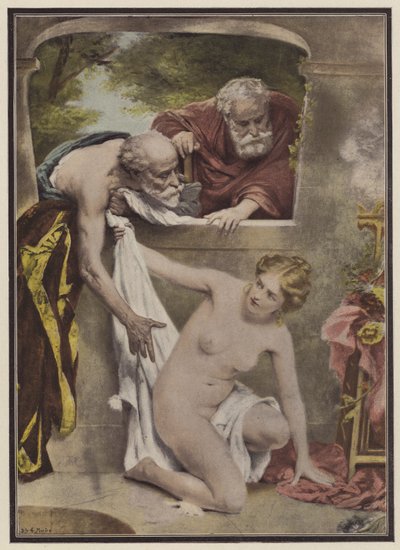 苏珊娜和长老们（彩色石版画） 作者 菲利普·费利克斯·杜普依斯（Philippe Felix Dupuis）