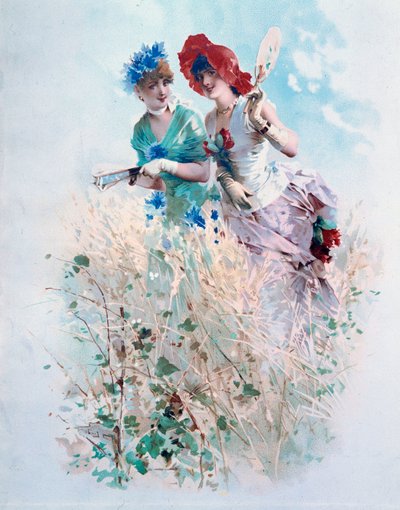 菲利普·雅克·林德 (Philippe Jacques Linder，1835-？) 19 世纪私人收藏的春季平版画 作者 菲利普·雅克·林德