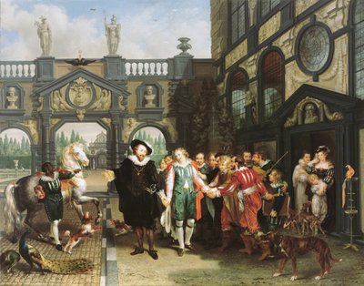 范戴克的告别，1814年。 作者 Philippe Jacques van Brée