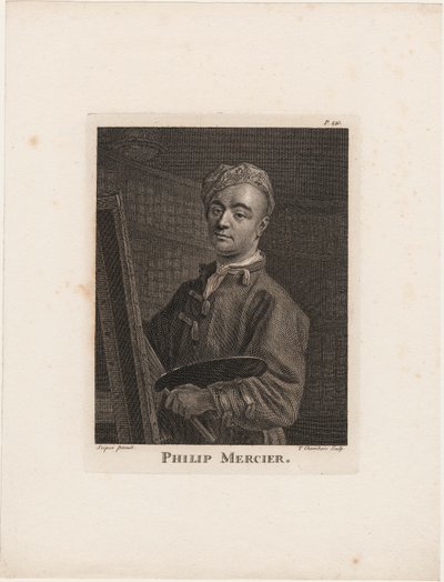 Philip Mercier，来自Horace Walpole的&39;绘画轶事&39;，由Thomas Chambars（1724-89）刻，1770年 作者 菲利普·梅西耶