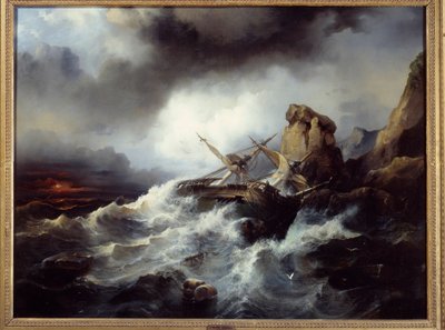 海难场景 菲利普-唐纳尔（1795-1878 年）绘画 1850 年 布列斯特，美术博物馆 作者 菲利普·坦纳