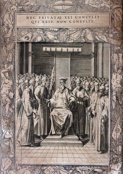 马耳他骑士团章程委员会 "Statuta Hospitalis Hervsalem"（骑士委员会），由Philippe Thomassin创作，16世纪末。 作者 菲利普·托马斯（Philippe Thomassin）