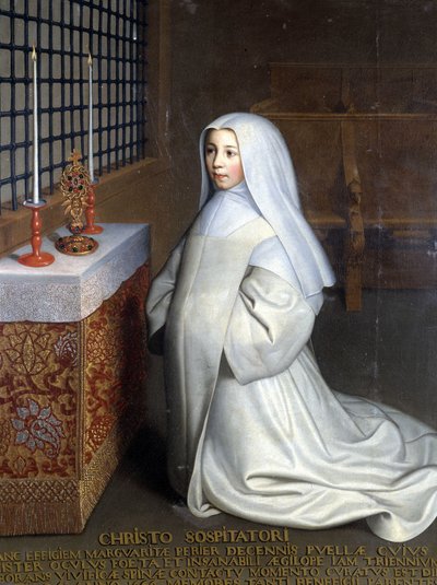 Portrait of Marguerite Périer, inmate of the convent of Port Royal des Champs (Port-Royal-des-Champs) and niece of Pascal (“” To Christ the Savior: Marguerite Périer, a 10-year-old girl whose left eye was healed in contact with the invigorating thorn”) - O 作者 菲利普·德（香槟）尚佩恩