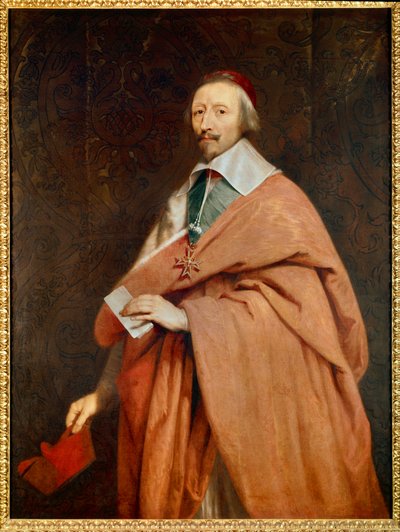 Armand Jean du Plessis, Cardinal de Richelieu (1585-1642)：菲利普·德·尚佩涅 (1602-1674) 工作室的肖像 作者 菲利普·德（尚佩恩工作室）