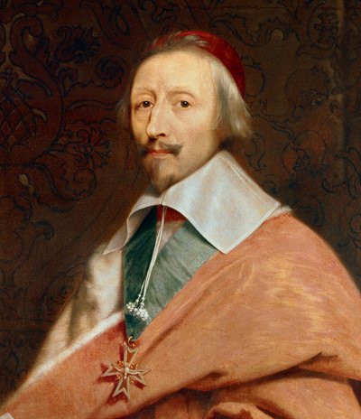 细节：“Armand Jean du Plessis, Cardinal de Richelieu”（1585-1642）：Philippe de Champaigne 工作室的肖像（1602-1674） 作者 菲利普·德（尚佩恩工作室）