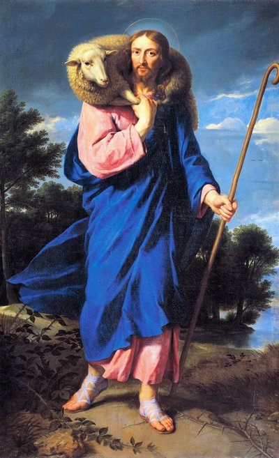 好牧人》，菲利普-德-尚佩涅（1602-1674），布面油画 作者 菲利普·德·尚佩尼