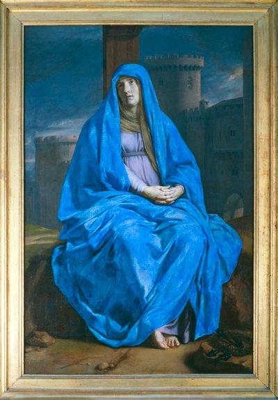 La Vierge de douleur au pied de la croix - 圣母哀悼，脚下踩着十字架... 作者 菲利普·德·尚佩尼
