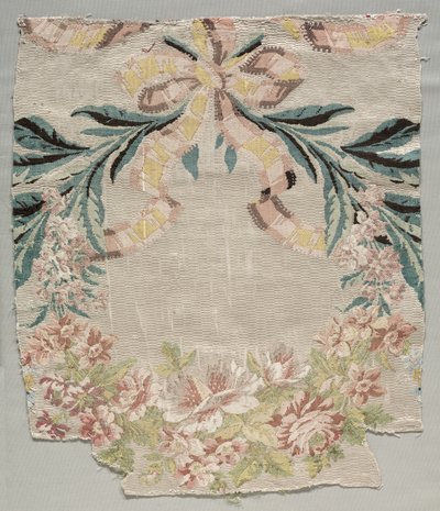 丝绸残片，"Le panier fleuri "面板的一部分 作者 菲利普·德·拉萨尔