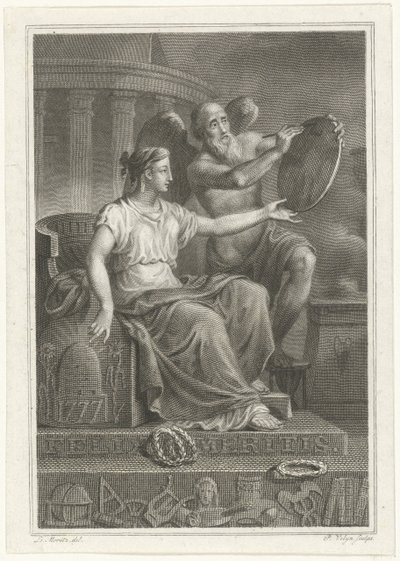 描绘费利克斯-梅里蒂斯（Felix Meritis）50 周年纪念的短语，1827 年 作者 菲利普·韦林