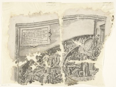 塞比斯场景版画的左上角
Tabula Cebetis Carta Vitae（物品上的标题） 作者 弗兰斯·弗洛里斯（一）