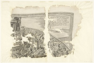 塞比斯场景版画的右上角
Tabula Cebetis Carta Vitae（物品上的标题） 作者 飞利浦加勒