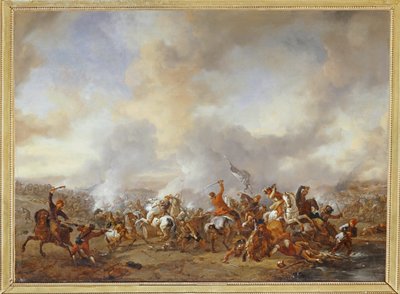 一场骑兵和步兵的大战... 作者 飞利浦Wouwermans或Wouwerman
