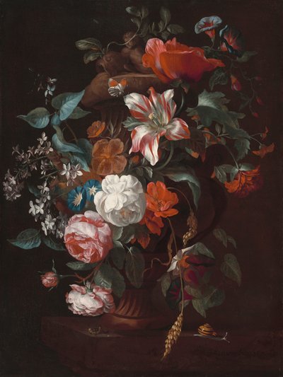 花瓶里的花，约1700年。 作者 飞利浦van Couwenbergh