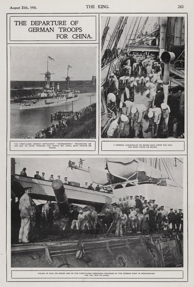 Departure of German troops for China to suppress the Boxer Rebellion, August 1900 (b/w photo) 作者 德国摄影师
