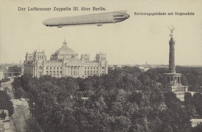 Zeppelin LZ III flying over Berlin (b/w photo) 作者 德国摄影师