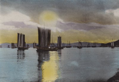日本，约 1912 年：日落，明石海岸（照片） 作者 摄影师 日本人