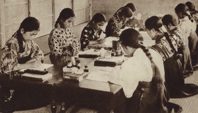 Japanese schoolchildren in class (b/w photo) 作者 摄影师 日本人