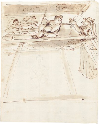 Pier Francesco Mola的漫画打断了Giovanni Battista Passeri，画了斜倚的金星的天花板装饰 作者 码头弗朗切斯科莫拉