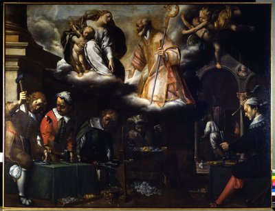 圣埃洛伊，银匠的守护者。画作归于莫拉佐内（1573 - 1625），米兰。CRA。 作者 弗朗切斯科·莫拉佐内码头