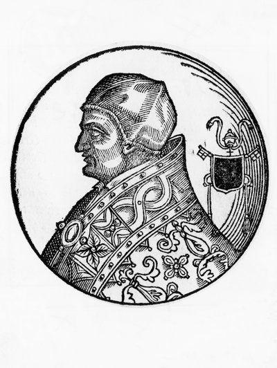 604年天主教会第65任教皇萨比尼安（卒于606年）的肖像，雕版画 作者 布莱斯·尼古拉斯·勒苏尔