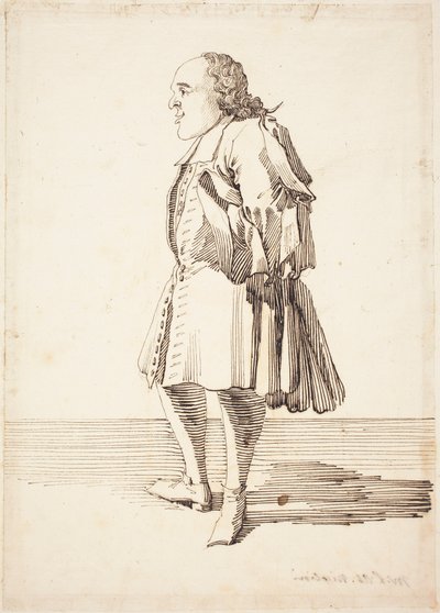 修道院长安东尼奥-尼科里尼，约 1725 年（钢笔和墨水绘图） 作者 皮埃尔·利昂·盖兹