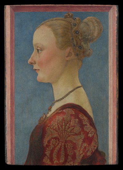 一个女人的肖像，c.1480（木头上的蛋彩画） 作者 皮耶罗·德尔·波莱约洛