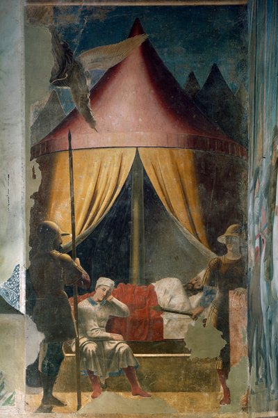 真十字架的历史。 康斯坦丁的梦想。 （壁画，1459-1466 年间） 作者 皮耶罗·德拉·弗朗西斯卡