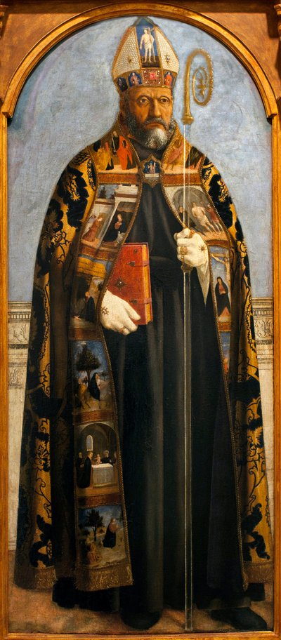 Saint Augustine - Painting by Piero della Francesca (ca. 1415-1492), tempera on wood 作者 皮耶罗·德拉·弗朗西斯卡