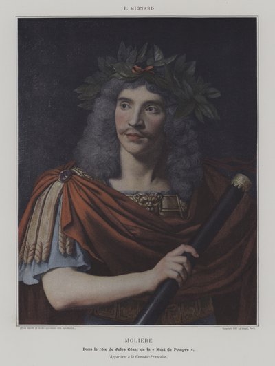 Moliere dans le role de Jules Cesar de la "Mort de Pompee" (Moliere in the Role of Julius Caesar in The Death of Pompey) (colour photo) 作者 皮埃尔（后）米尼亚德