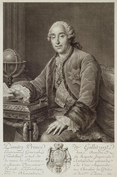 德米特里-米哈伊洛维奇-戈利岑王子的画像 1721-1793年，1762年 作者 皮埃尔·亚历山大·塔迪厄