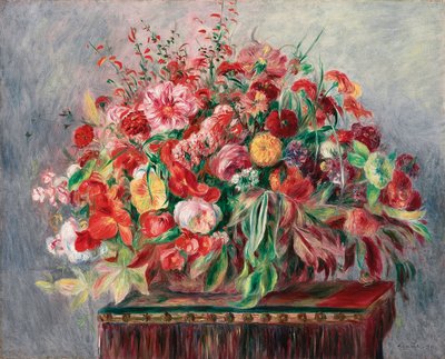 花篮;花篮，1890年 作者 皮埃尔·奥古斯特·雷诺阿