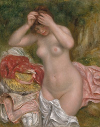 沐浴她的头发，1893年 作者 Pierre Auguste Renoir