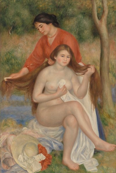 沐浴者与女仆》（La Toilette de la baigneuse） 作者 皮埃尔·奥古斯特·雷诺阿