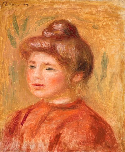红衣女子半身像（Buste de femme en rouge） 作者 皮埃尔·奥古斯特·雷诺阿