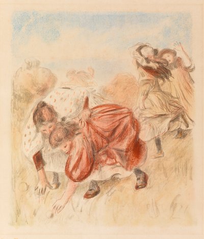 儿童玩球 (Enfants jouant Ã la balle) 作者 皮埃尔·奥古斯特·雷诺阿