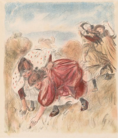 儿童打球，1900年。 作者 皮埃尔·奥古斯特·雷诺阿