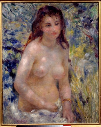 Etude de torso, effet de soleil 画家：Pierre Auguste Renoir (1841-1919) 1875年 Dim.0.81x0.65米 巴黎，奥赛博物馆 - 躯干研究，阳光效果。皮埃尔-奥古斯特-雷诺阿(1841-1919)的画作 1875年。0.81x0.65米 巴黎，奥赛博物馆 作者 皮埃尔·奥古斯特·雷诺阿