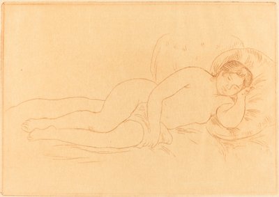 女性裸体卧姿 Femme nue couchee, 1906年。 作者 皮埃尔·奥古斯特·雷诺阿